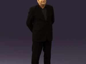 man in full blavk suit 0583 3d print ready 3D Print Model