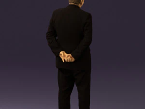 man in full blavk suit 0583 3d print ready 3D Print Model