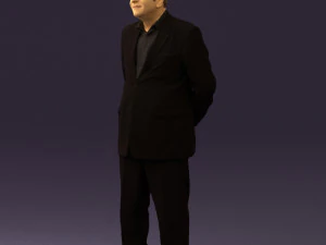 man in full blavk suit 0583 3d print ready 3D Print Model