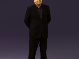 man in full blavk suit 0583 3d print ready 3D Print Model