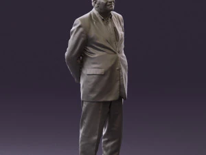man in full blavk suit 0583 3d print ready 3D Print Model