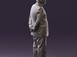 man in full blavk suit 0583 3d print ready 3D Print Model