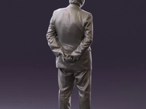man in full blavk suit 0583 3d print ready 3D Print Model