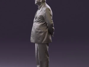 man in full blavk suit 0583 3d print ready 3D Print Model