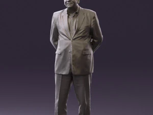 man in full blavk suit 0583 3d print ready 3D Print Model