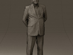 man in full blavk suit 0583 3d print ready 3D Принт Модель