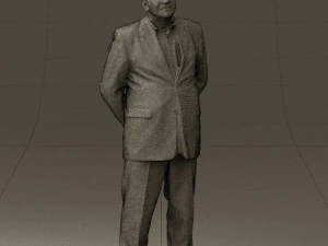 man in full blavk suit 0583 3d print ready 3D Print Model