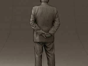 man in full blavk suit 0583 3d print ready 3D Print Model