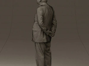 man in full blavk suit 0583 3d print ready 3D Print Model