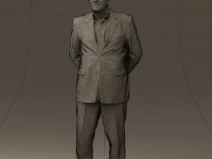 man in full blavk suit 0583 3d print ready 3D Print Model