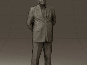 man in full blavk suit 0583 3d print ready 3D Print Model