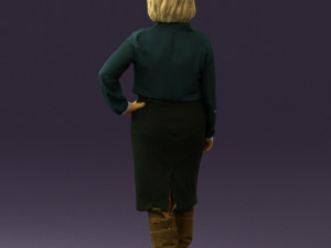 woman in black long bworn shoes 0572 Modelo 3D