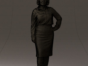 woman in black long bworn shoes 0572 Modelo 3D