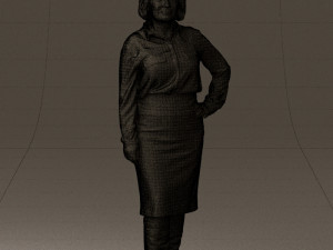 woman in black long bworn shoes 0572 Modelo 3D