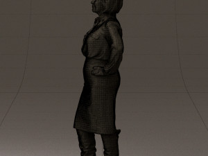woman in black long bworn shoes 0572 Modelo 3D