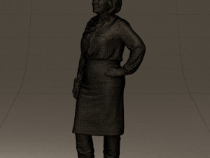 woman in black long bworn shoes 0572 Modelo 3D