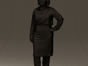 woman in black long bworn shoes 0572 Modelo 3D