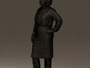 woman in black long bworn shoes0572 3d print ready 3D Print Model