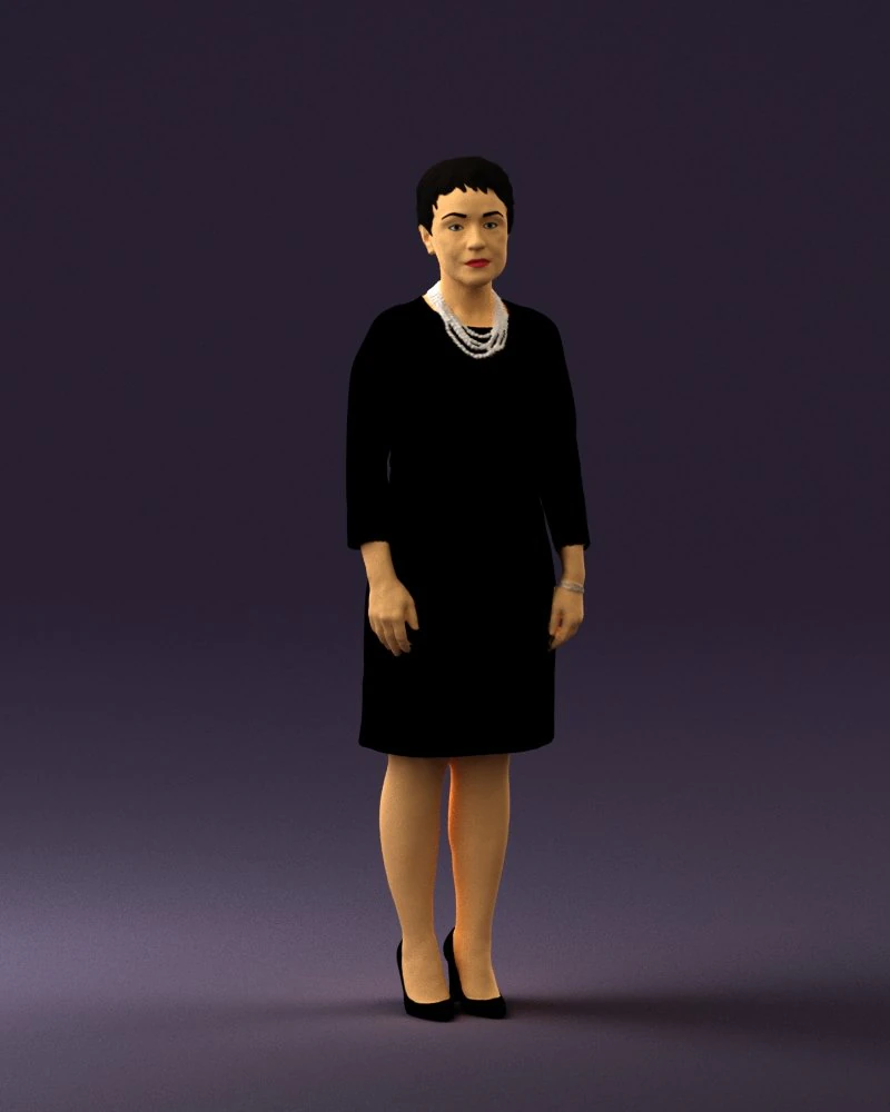 woman in black shirt hair 0575 3D Model .c4d .max .obj .3ds .fbx .stl .blend 