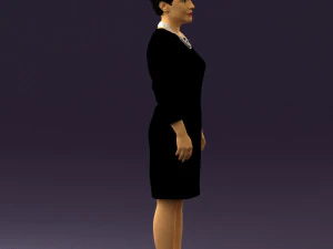 woman in black shirt hair 0575 3D Model