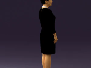 woman in black shirt hair 0575 3D Model