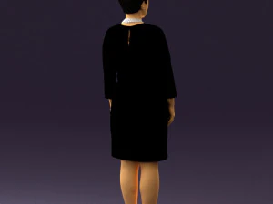 woman in black shirt hair 0575 3D Model