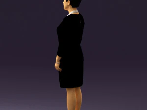 woman in black shirt hair 0575 3D Model