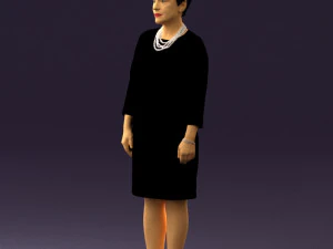 woman in black shirt hair 0575 3D Model