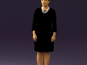 woman in black shirt hair 0575 3D Model