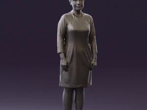 woman in black shirt hair 0575 3D Model