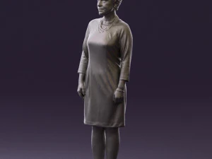 woman in black shirt hair 0575 3D Model