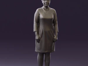 woman in black shirt hair 0575 3D Model