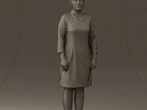 woman in black shirt hair 0575 3D Model