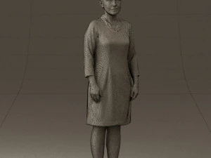woman in black shirt hair 0575 3D Model