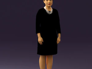 femme en chemise noire cheveux 0575 impression 3D pr&ecirc;te Modèles 3D en vedette