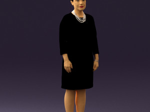 woman in black shirt hair 0575 3d print ready 3D Print Model