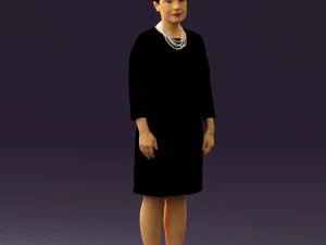 woman in black shirt hair 0575 3d print ready 3D Print Model