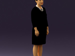 woman in black shirt hair 0575 3d print ready 3D Print Model