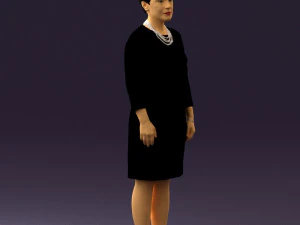 woman in black shirt hair 0575 3d print ready 3D Print Model