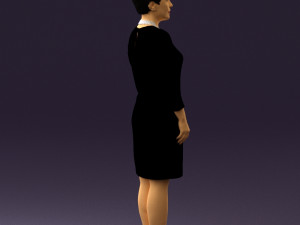 woman in black shirt hair 0575 3d print ready 3D Print Model