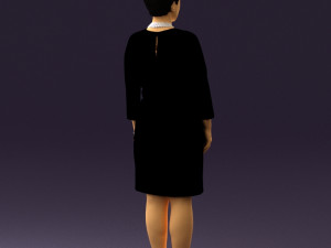 woman in black shirt hair 0575 3d print ready 3D Print Model