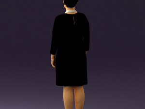 woman in black shirt hair 0575 3d print ready 3D Print Model