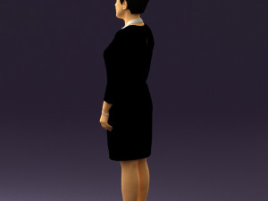 woman in black shirt hair 0575 3d print ready 3D Print Model