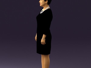 woman in black shirt hair 0575 3d print ready 3D Print Model