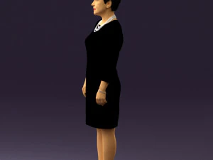woman in black shirt hair 0575 3d print ready 3D Print Model
