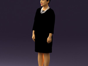 woman in black shirt hair 0575 3d print ready 3D Print Model