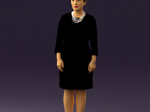 woman in black shirt hair 0575 3d print ready 3D Print Model