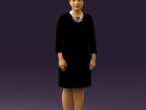 woman in black shirt hair 0575 3d print ready 3D Print Model