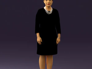 woman in black shirt hair 0575 3d print ready 3D Print Model