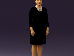 woman in black shirt hair 0575 3d print ready 3D Print Model